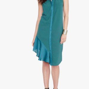 Rachel Roy August Viridian Green Womens Crepe Shirt Dress